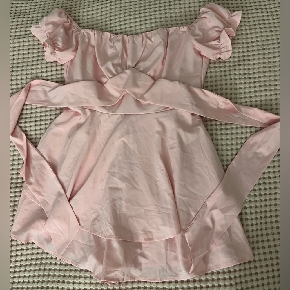Pink Off-Shoulder Mini Dress
